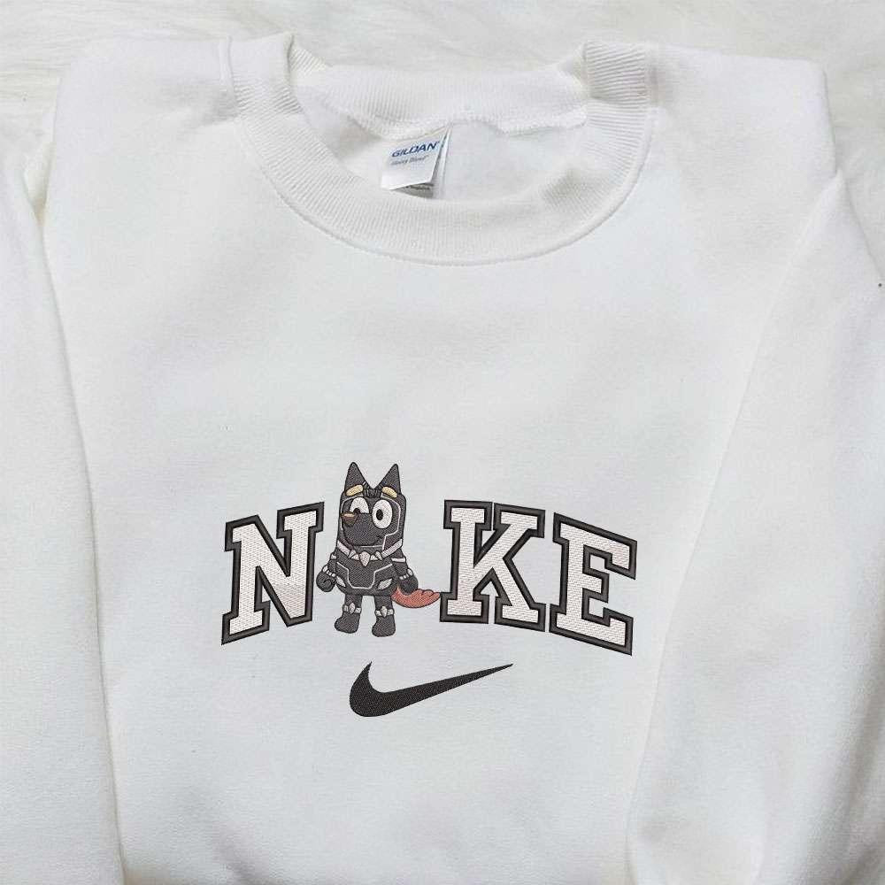 Bluey Bingo Black Panther Team Marvel x Nike Embroidered Shirt Cartoon Embroidered Hoodie Nike Inspired Embroidered T Shirt