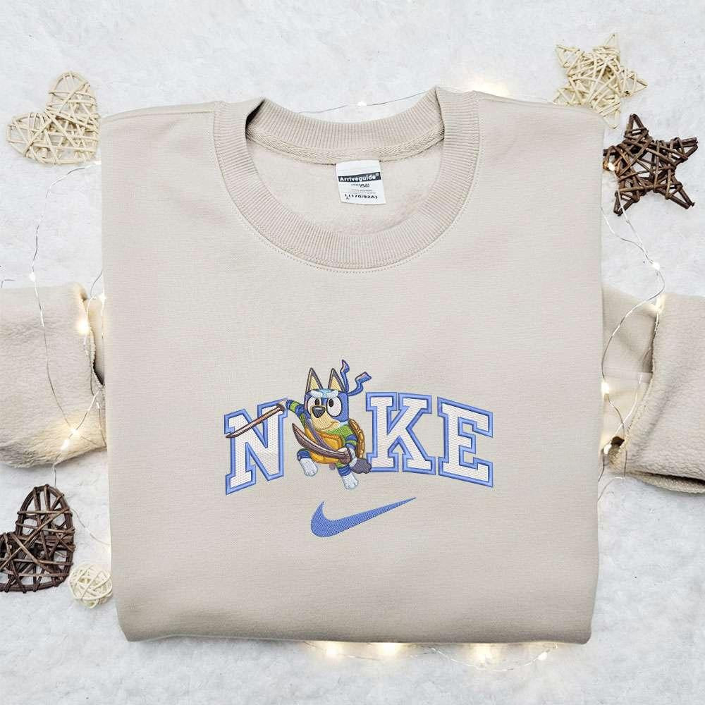 Bluey Heeler Leonardo Ninja Turtle Embroidered Shirt, Disney Cartoon Shirt, Best Gift Ideas