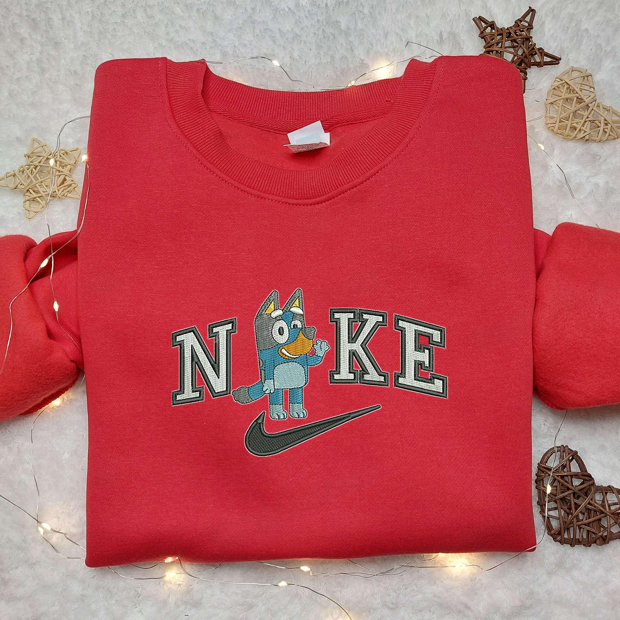 Bluey Hi x Nike Embroidered Shirt Custom Nike Embroidered Shirt The Bluey Embroidered Shirt