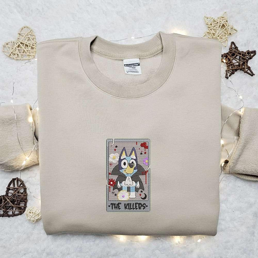 Bluey The Killer Embroidered Hoodie The Bluey Disney Cartoon Embroidered Sweatshirt Best Gift Ideas For Family