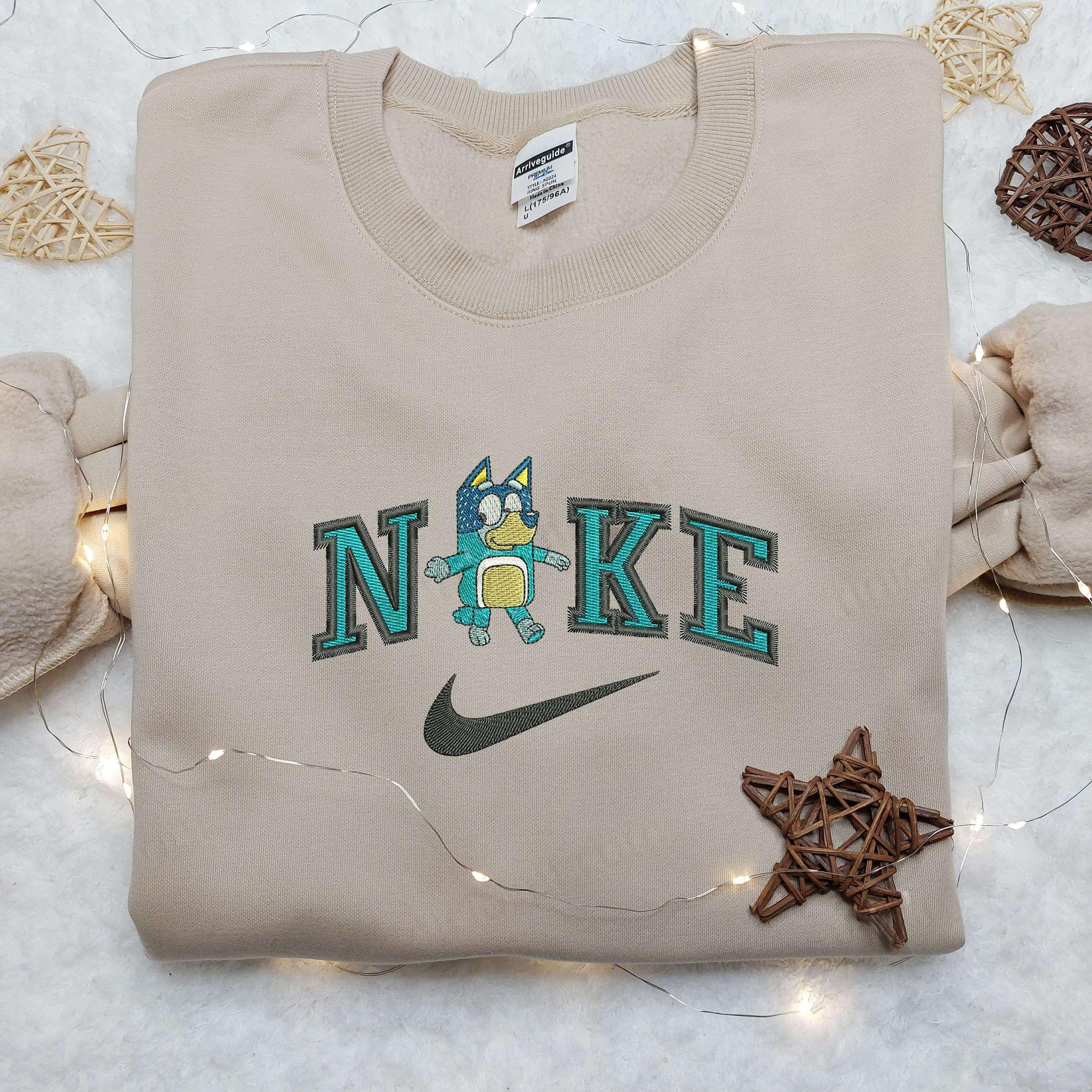 Bluey Walk x Nike Embroidered Shirt Custom Nike Embroidered Shirt The Bluey Embroidered Shirt
