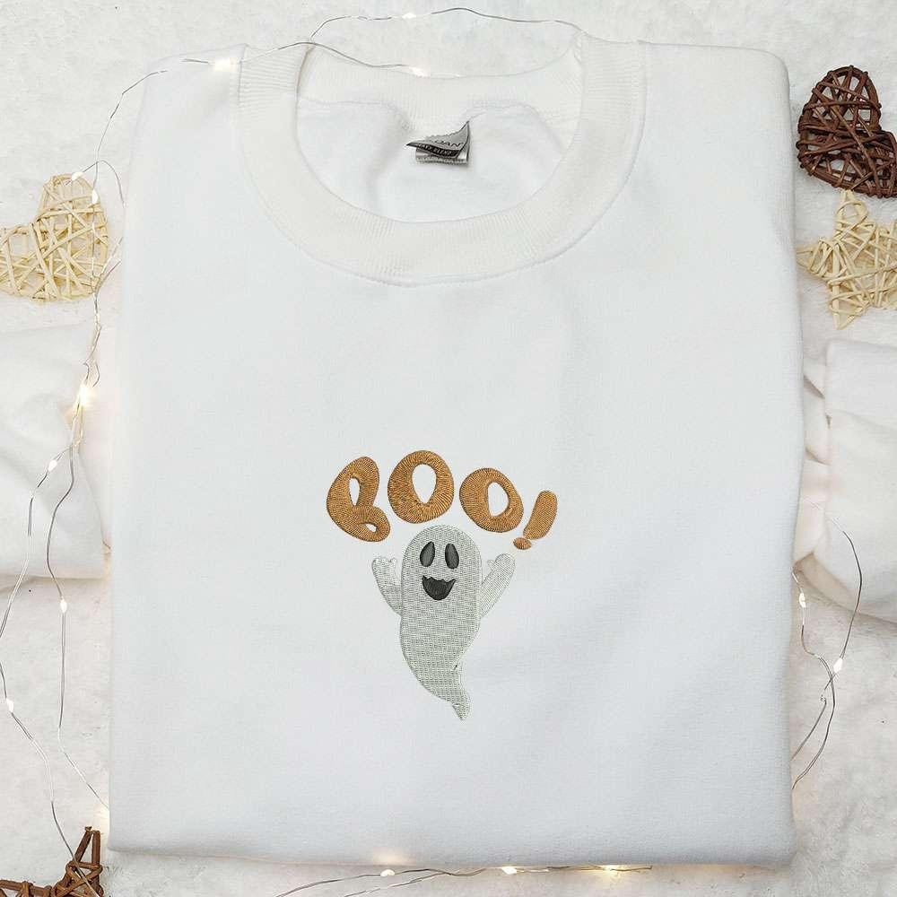 Boo Ghost Embroidered Shirt Halloween Embroidered Shirt Best Halloween Gifts for Family