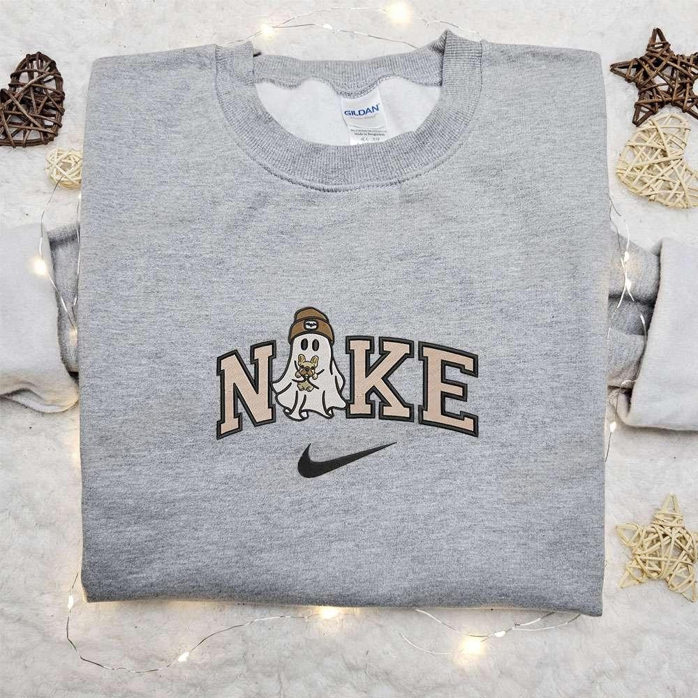 Boo Ghost with Dog x Nike Embroidered Sweatshirt Nike Inspired Embroidered Shirt The Best Halloween Gift