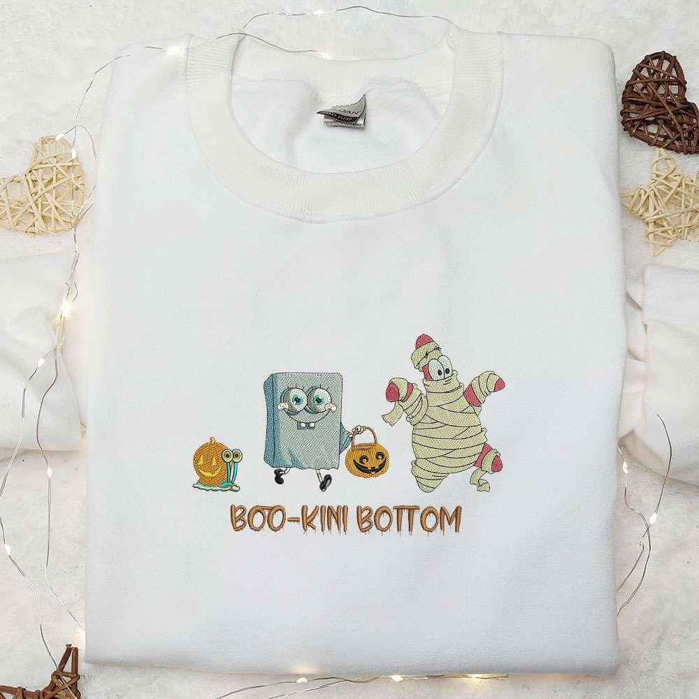 Boo Kini Bottom SpongeBob Embroidered Shirt Funny Halloween Embroidered Shirt Best Halloween Gift Ideas