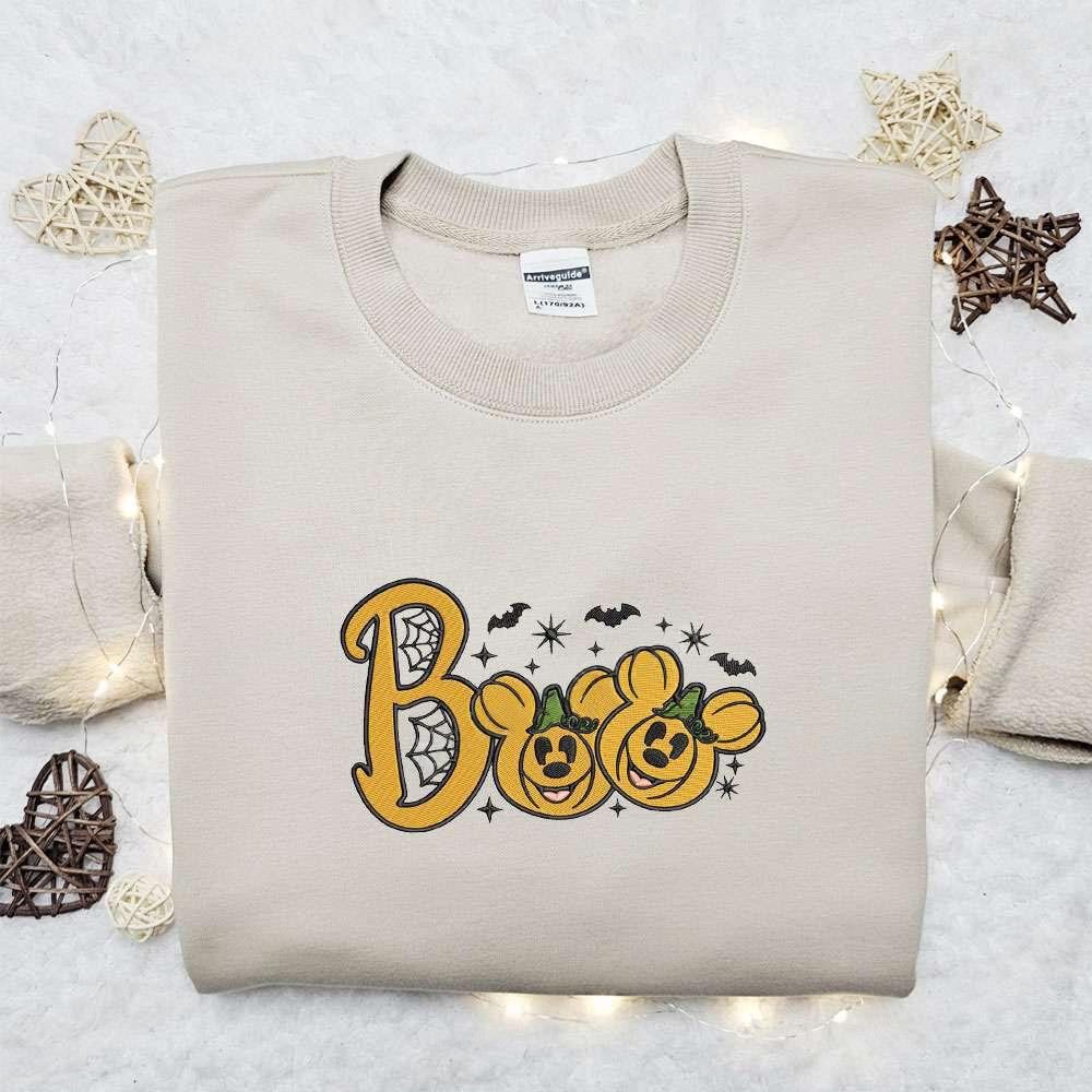 Boo Mickey Minnie Pumpkin Embroidered Shirt Disney Halloween Embroidered Shirt Best Halloween Gift Ideas 5