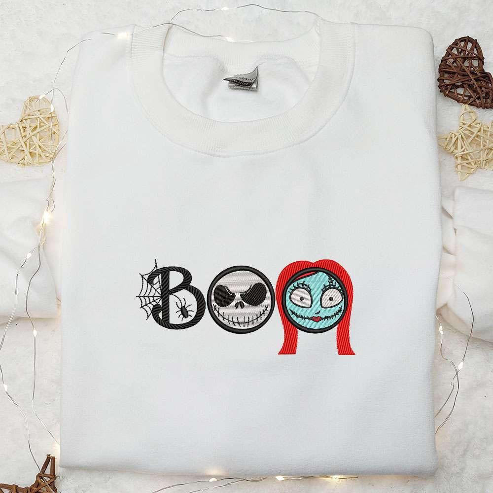 Boo Sally Skellington Nightmare Before Christmas Embroidered Shirt Stop motion Animation Embroidered Shirt Best Halloween Gift Ideas