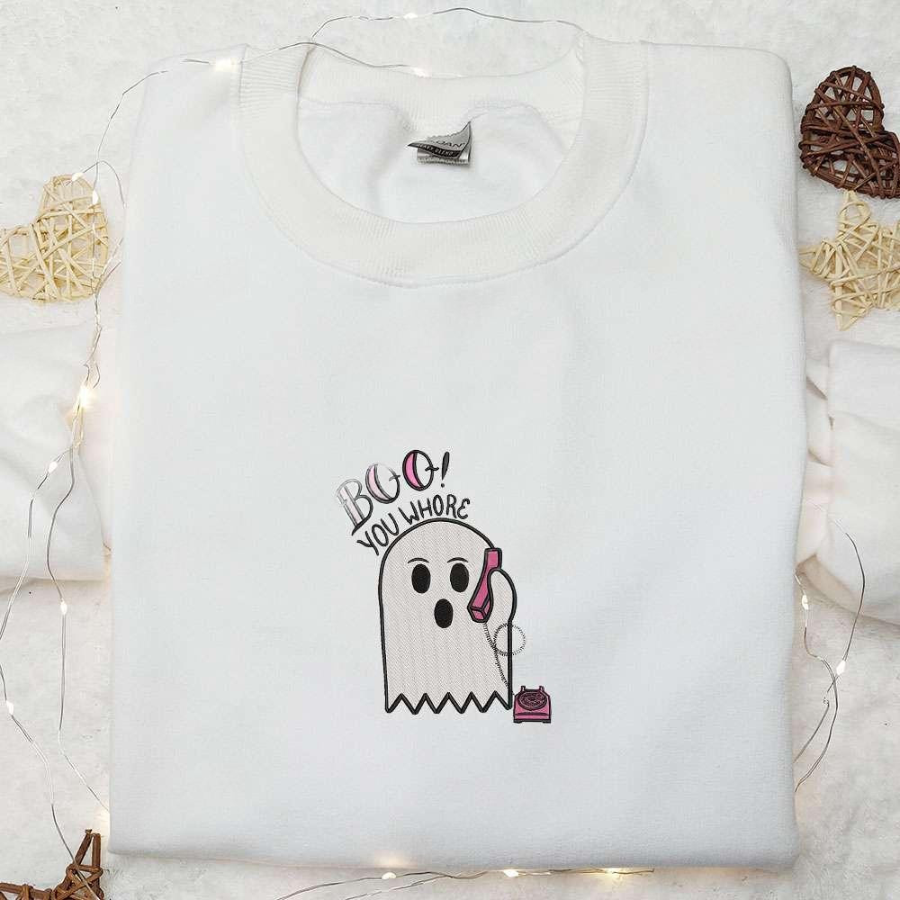 Boo You Whore Embroidered Shirt Halloween Embroidered Shirt Best Halloween Gift Ideas