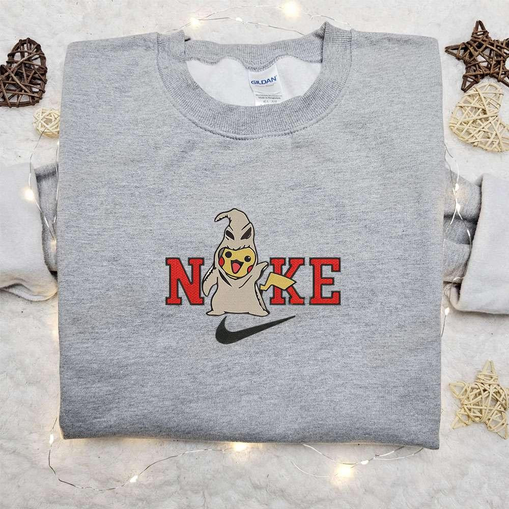 Boogie Oogie Pikachu Halloween x Nike Embroidered Sweatshirt Horror Movie Halloween Embroidered Shirt Best Halloween Gift Ideas