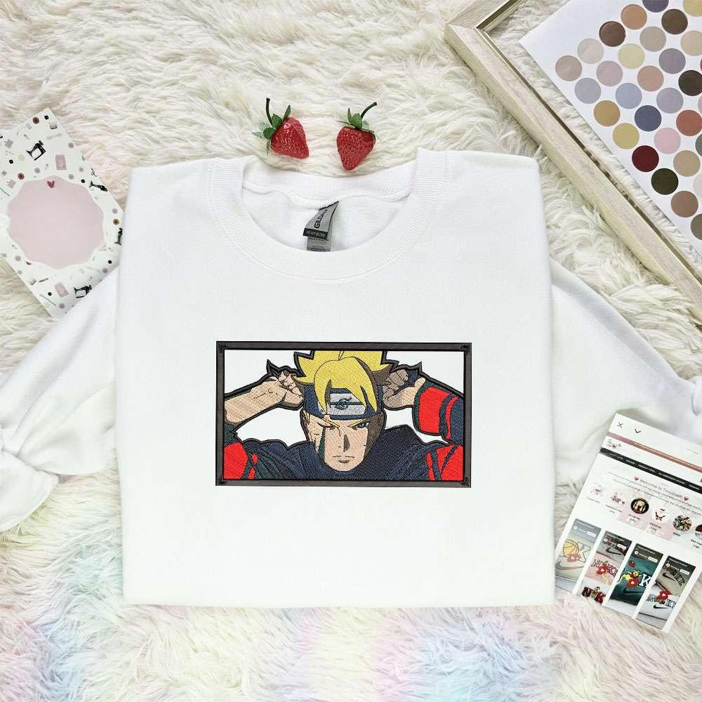 Boruto Naruto Anime Embroidered Shirt , Anime Embroidered T-shirt Sweatshirt Hoodie, Inspired Anime Movie, Best Gift for Anime Fans