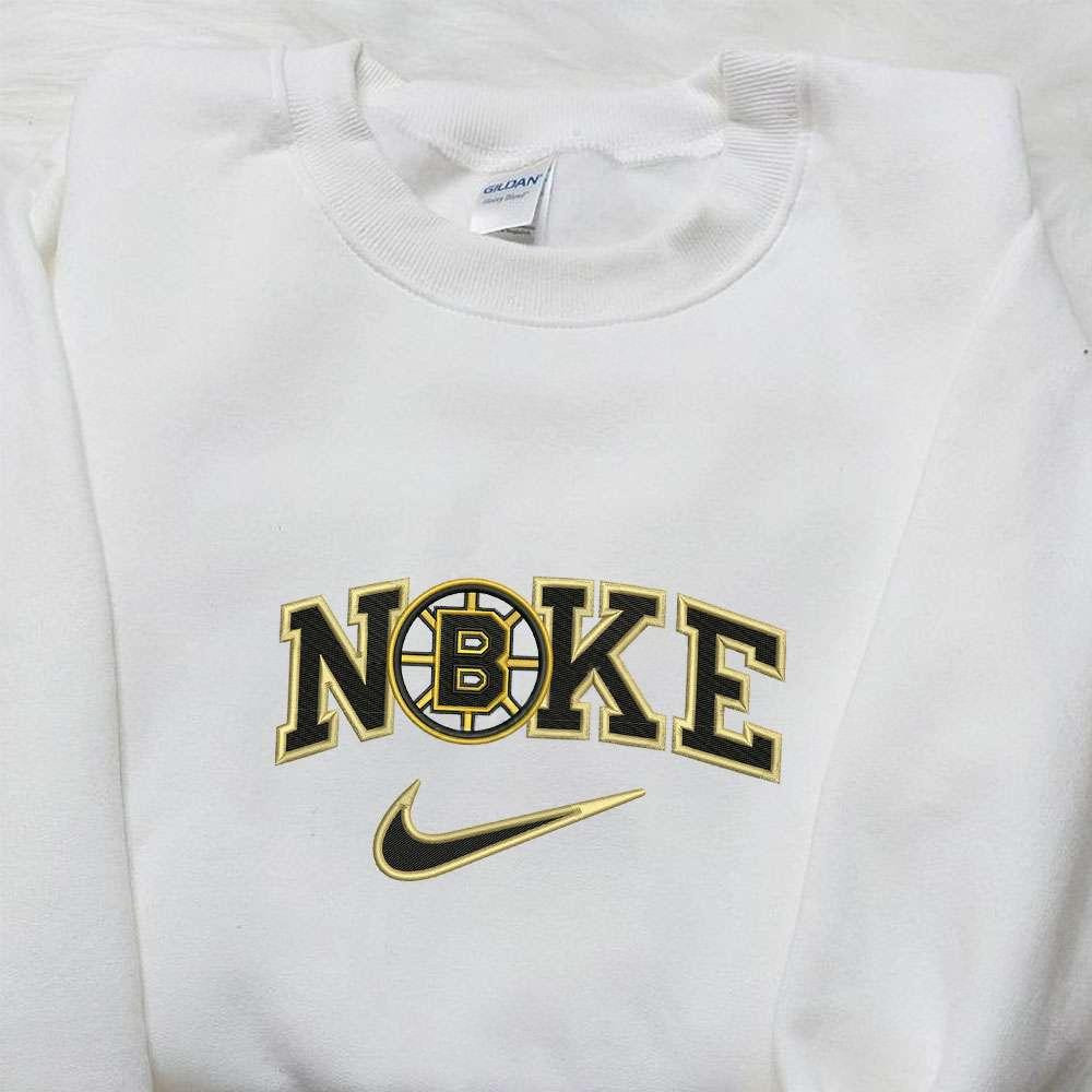 Boston Bruins x Nike Embroidered Shirt NHL Sports Embroidered Hoodie Best Fandom Gift Ideas