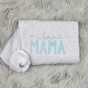 Boy Mama Delicate Embroidered Crewneck - Boy Mom Gift - Pregnancy Announcement Shirt - Mother's Day Gift