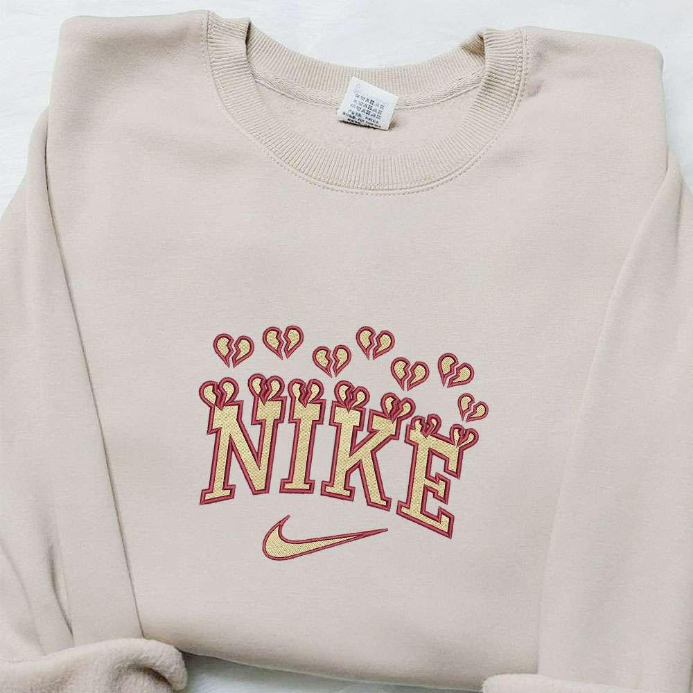 Broken Hearts x Nike Embroidered Shirt Nike Inspired Embroidered Shirt Best Valentines Day Gifts