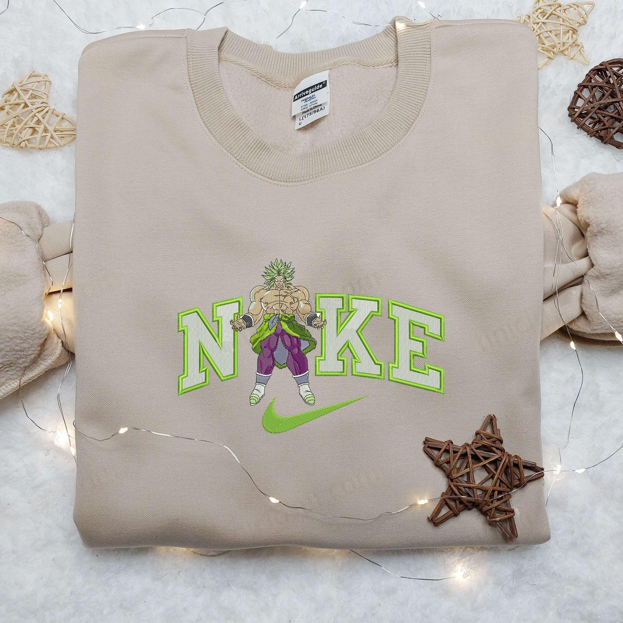 Broly x Nike Embroidered Shirt Custom Nike Embroidered Shirt Dragon Ball Z Embroidered Shirt