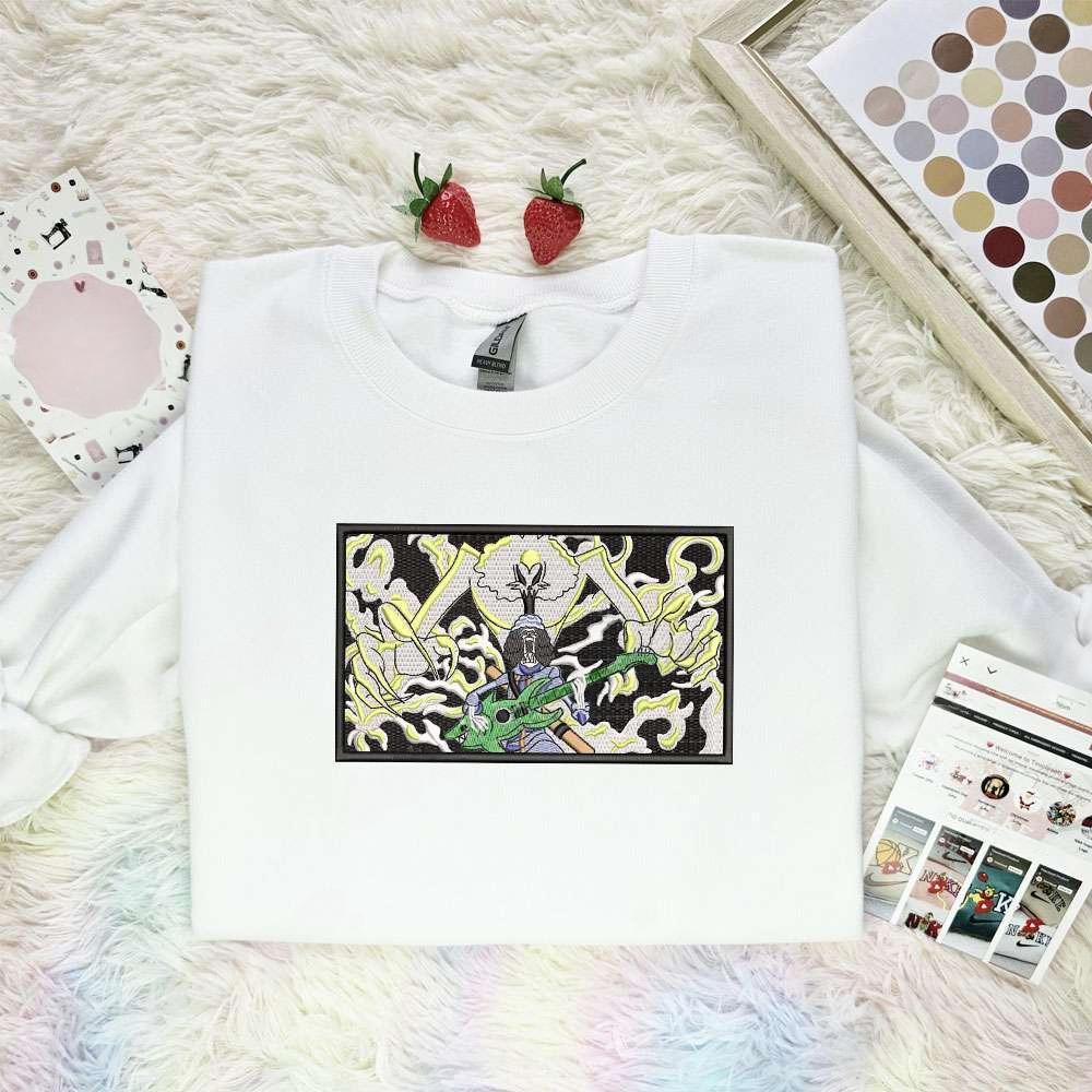 Brook One Piece Anime Embroidered Shirt , Anime Embroidered T-shirt Sweatshirt Hoodie, Inspired Anime Movie, Best Gift for Anime Fans