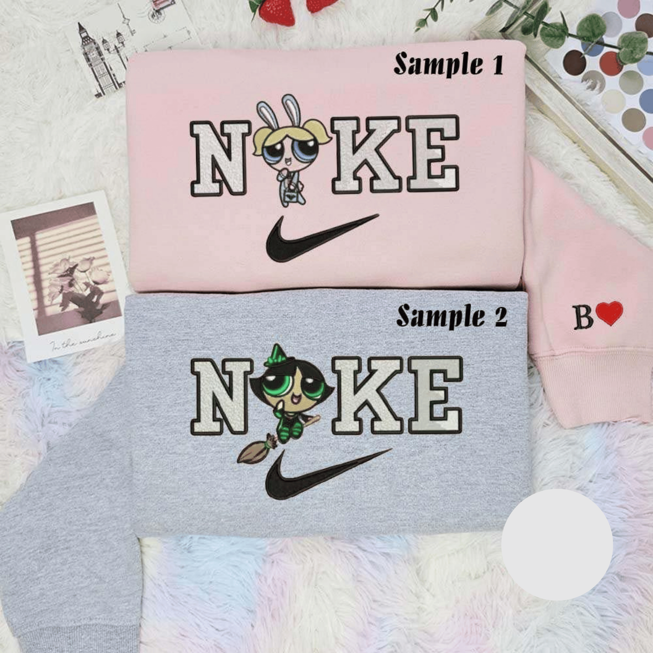 Bubbles And Buttercup Powerpuff Girls Halloween Embroidered Couples Shirts