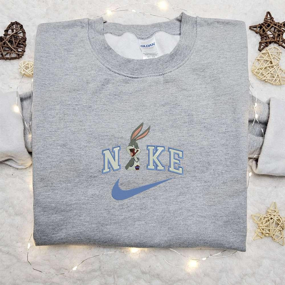 Bugs Bunny Laugh x Nike Embroidered Sweatshirt Disney Looney Tunes Embroidered Hoodie Cartoon Embroidered Shirt