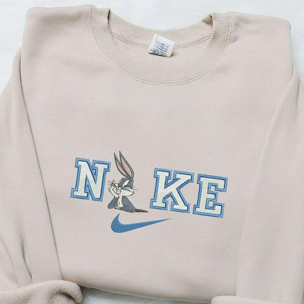 Bugs Bunny x Nike Cartoon Embroidered Sweatshirt Disney Characters Embroidered Hoodie Best Birthday Gift Ideas