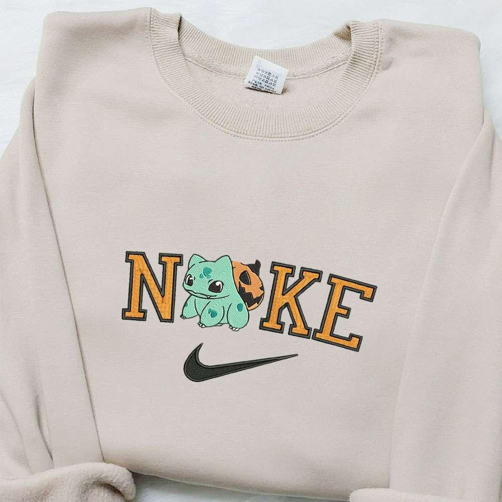 Bulbarsaur Pumpkin x Nike Anime Embroidered Sweatshirt Halloween Embroidered Shirt Best Halloween Gift Ideas