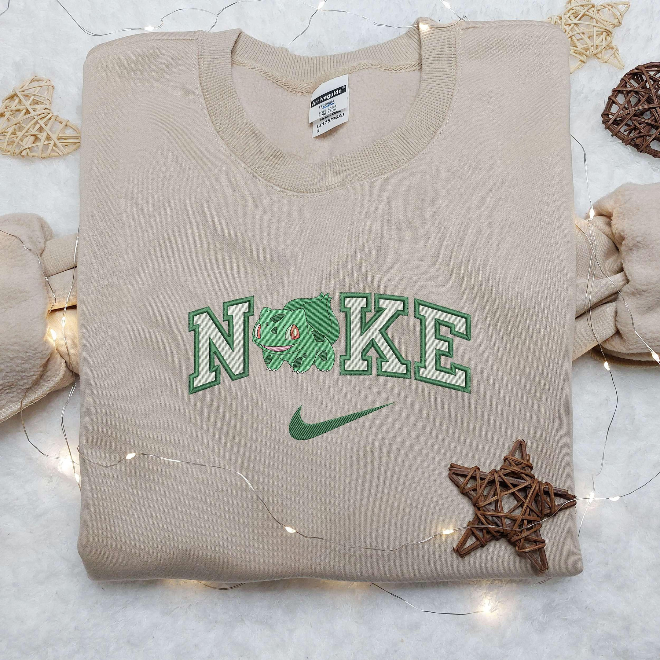 Bulbasaur Smile x Nike Embroidered Shirt Custom Nike Embroidered Shirt Pokemon Embroidered Shirt 2