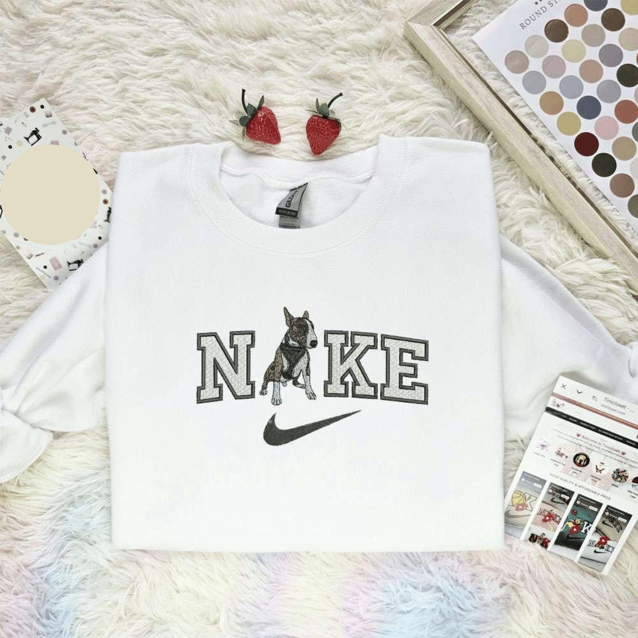 Bull Terrier Dog Animal Embroidered Shirt, Inspired Famous Movie, Best Gift For Fans