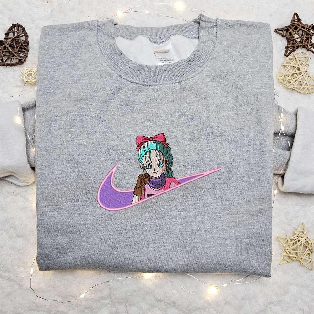 Bulma X Nike Swoosh Anime , Anime Embroidered T-shirt Sweatshirt Hoodie, Inspired Anime Movie, Best Gift for Anime Fans