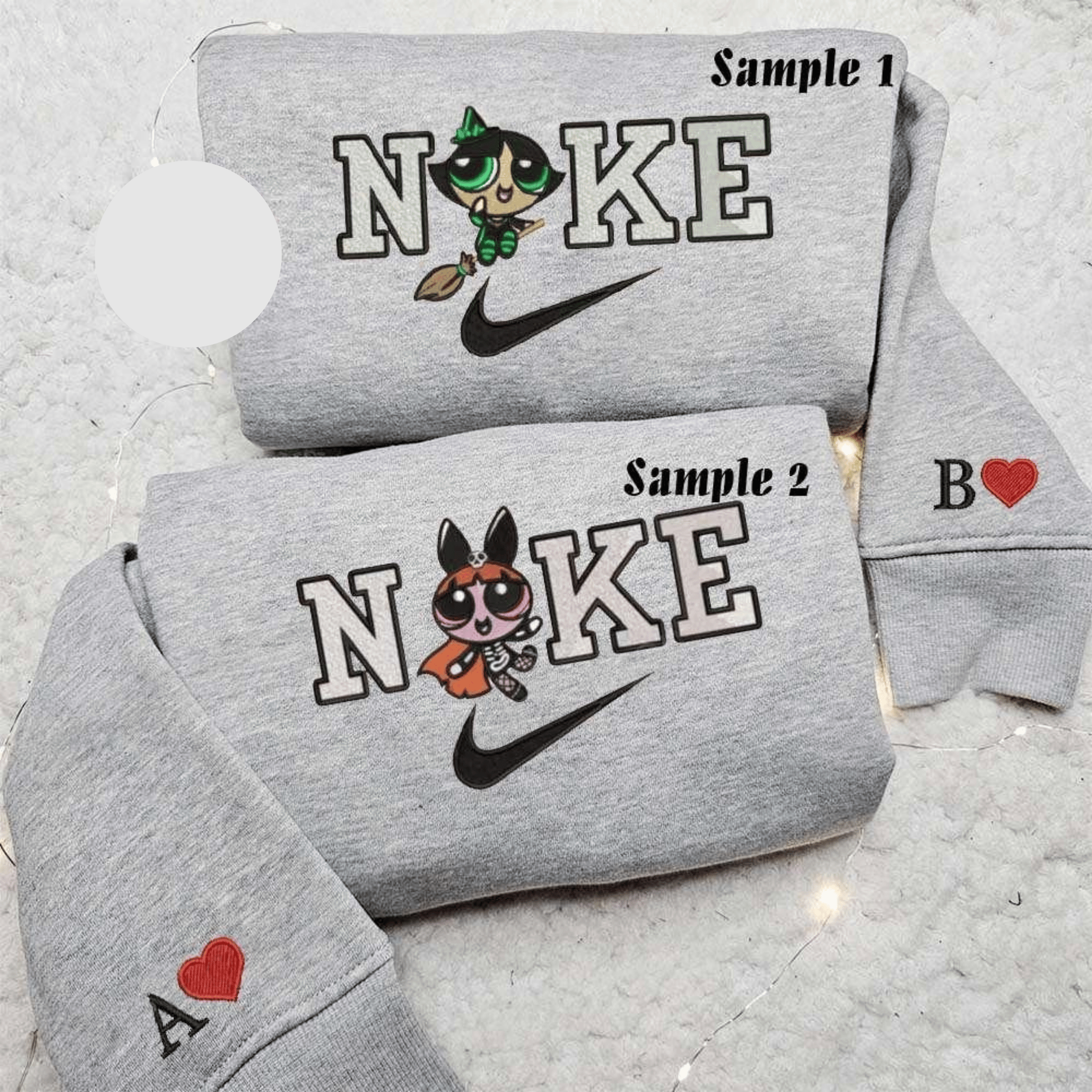 Buttercup And Blossom Powerpuff Girls Halloween Embroidered Couples Shirts