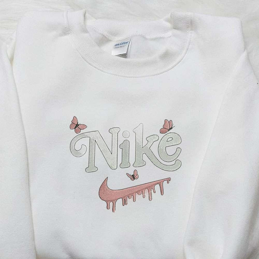 Butterfly x Nike Embroidered Sweatshirt Nike Inspired Embroidered Shirt Best Birthday Gift Ideas
