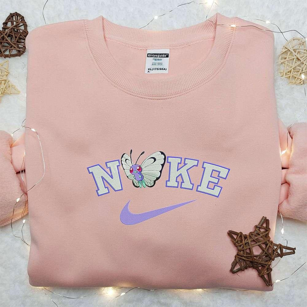 Butterfree x Nike Anime Embroidered Hoodie Pokemon Embroidered Shirt Nike Inspired Embroidered Shirt 2