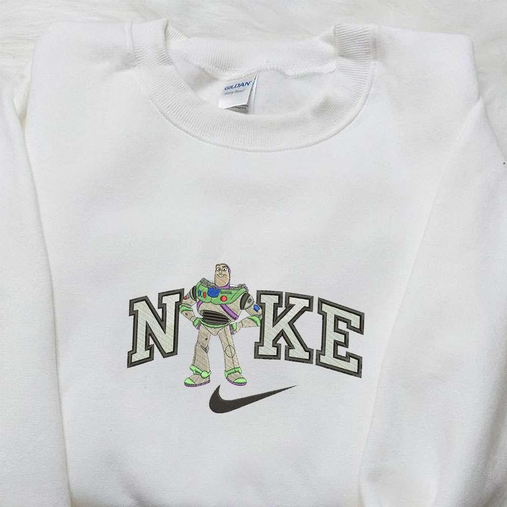 Buzz Lightyear Stand x Nike Embroidered Sweatshirt Disney Toy Story Embroidered Hoodie Cartoon Embroidered Shirt