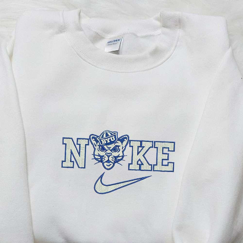 BYU Cougars x Nike Embroidered Shirt NFL Sports Embroidered Hoodie Best Fandom Gift Ideas 1