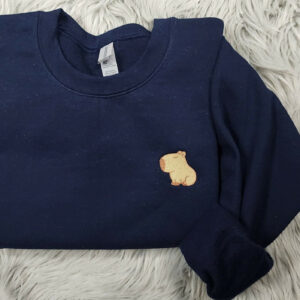 Capybara Embroidered Crewneck - Cute Capybara Embroidery - Unisex T-Shirt - Sweatshirt or Hooded Sweatshirt