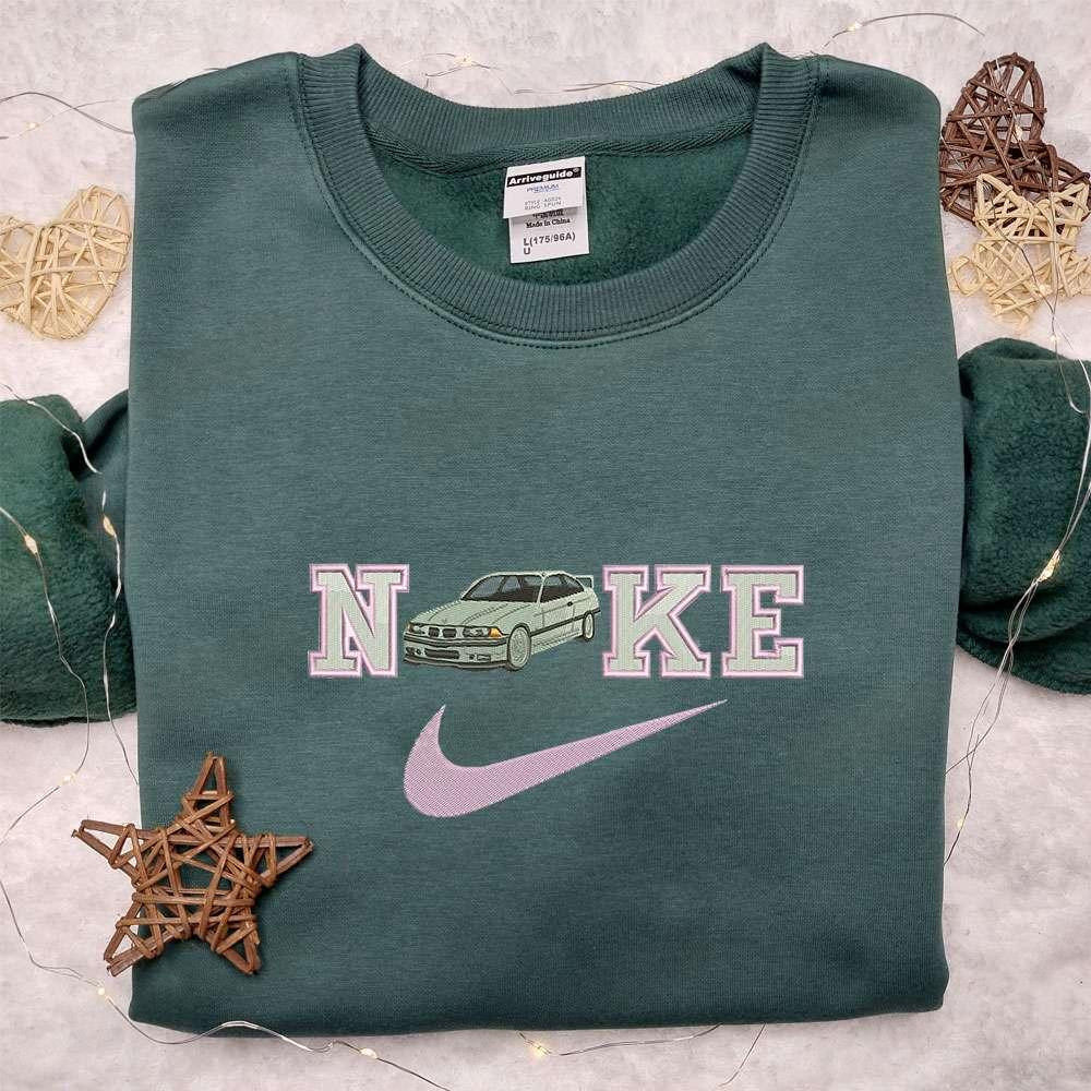 Car x Nike Embroidered Sweatshirt Transportations Embroidered Hoodie Nike Inspired Embroidered Shirt