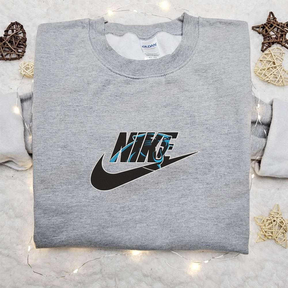 Carolina Panthers x Nike Embroidered Shirt NFL Sports Embroidered Hoodie Best Fandom Gift Ideas