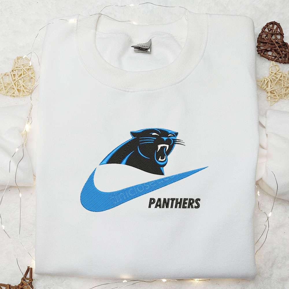 Carolina Panthers x Nike Swoosh Embroidered Shirt NFL Sports Embroidered Hoodie Best Gift Idea