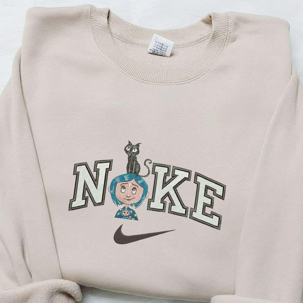 Caroline and Cat x Nike Cartoon Embroidered Shirt Caroline Halloween Embroidered Shirt Nike Inspired