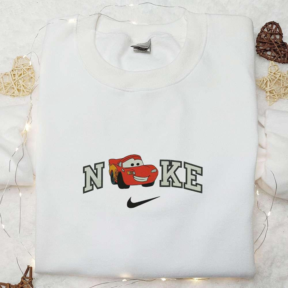 Cars Lightning McQueen x Nike Embroidered Shirt Disney Cars Embroidered Sweatshirt Nike Inspired Embroidered Hoodie