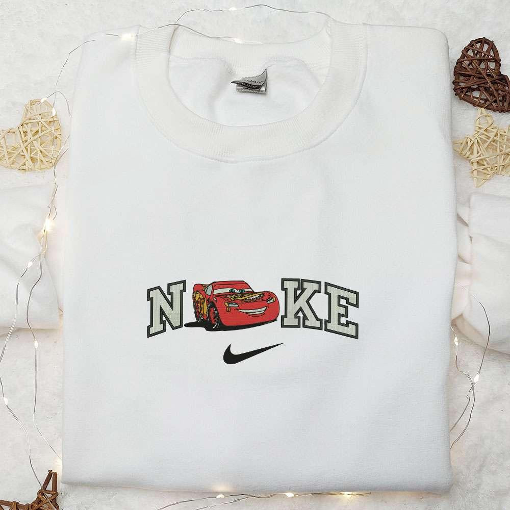 Cars Lightning McQueen x Nike Embroidered T shirt Disney Pixar Cars Embroidered Hoodie Nike Inspired Embroidered Sweatshirt