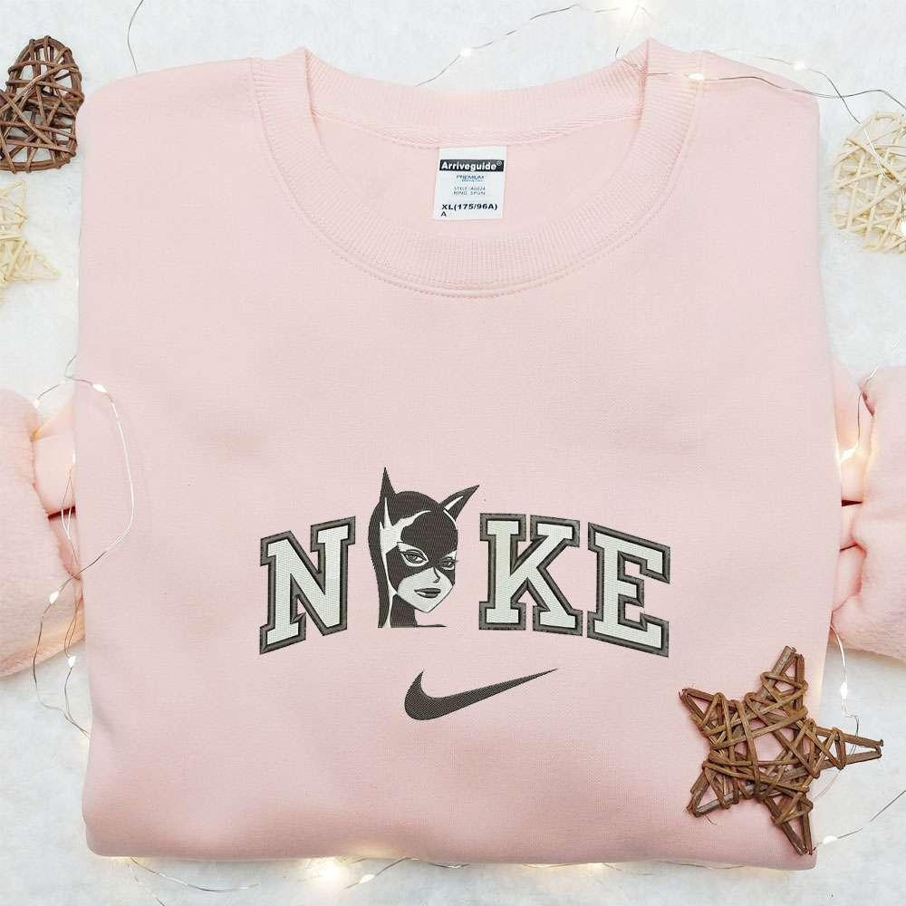 Catwoman x Nike Embroidered Shirt Superhero Movie Embroidered Hoodie Best Gift Ideas