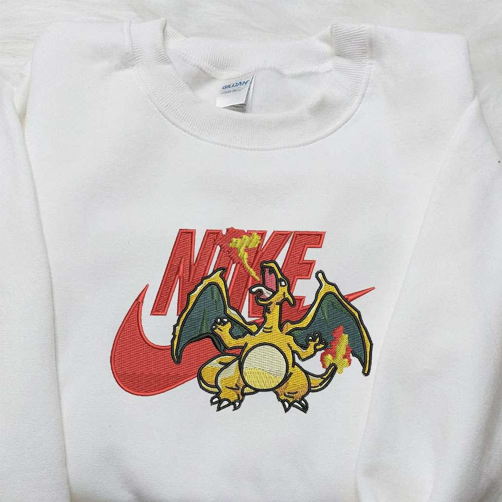 Charizard x Nike Embroidered Sweatshirt Pokemon Embroidered Shirt Nike Inspired Embroidered Shirt