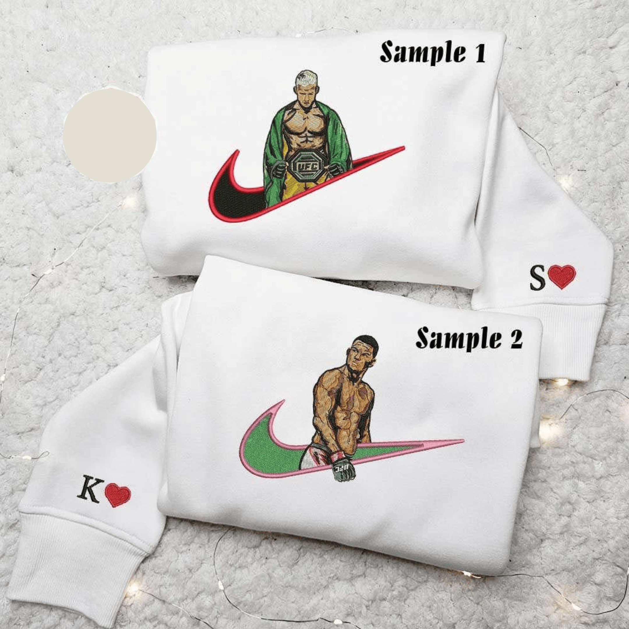 Charles Oliviera And Nathan Ufc Sports Embroidered Couples Shirts