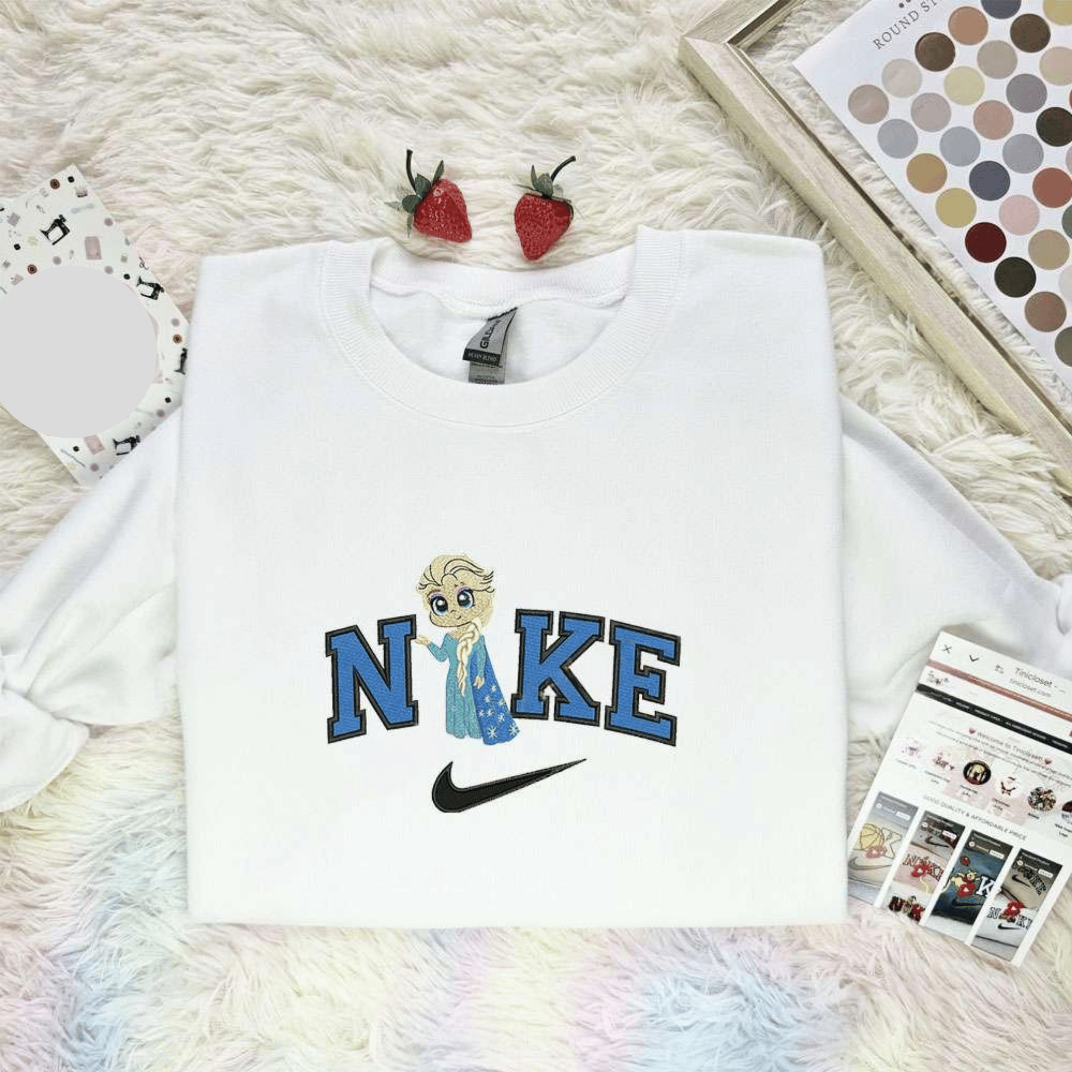 Chibi Elsa Frozen Disney Princess Embroidered Shirt Disney Characters Embroidered Hoodie