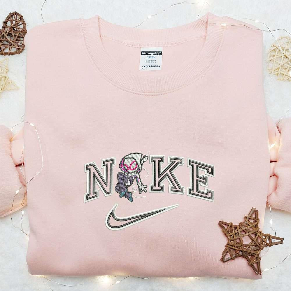 Chibi Gwen x Nike Embroidered Shirt Superhero Movie Embroidered Hoodie Best Gift Idea
