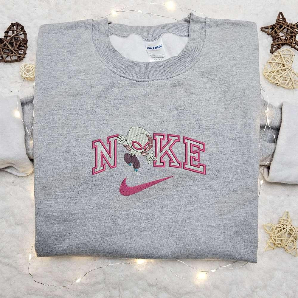 Chibi Gwen x Nike Embroidered Sweatshirt Marver Super Heros Embroidered Shirt Best Birthday Gift Ideas