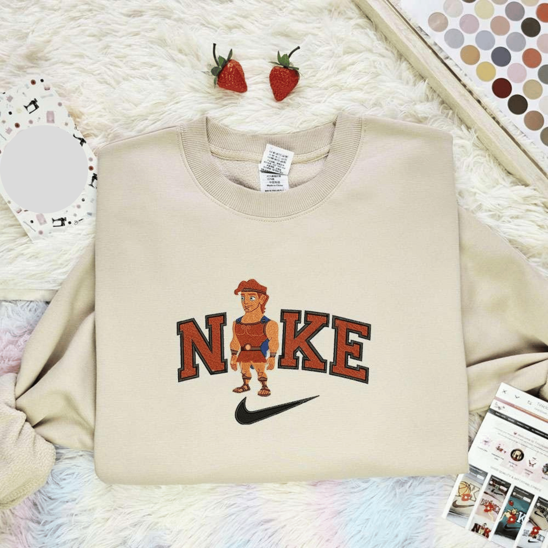Chibi Hercules Embroidered Shirt Disney Characters Embroidered Hoodie