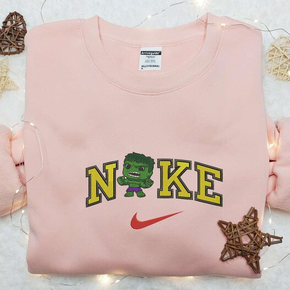 Chibi Hulk x Nike Movie Embroidered Shirt Marvel Universe Embroidered Shirt Nike Inspired Embroidered Shirt