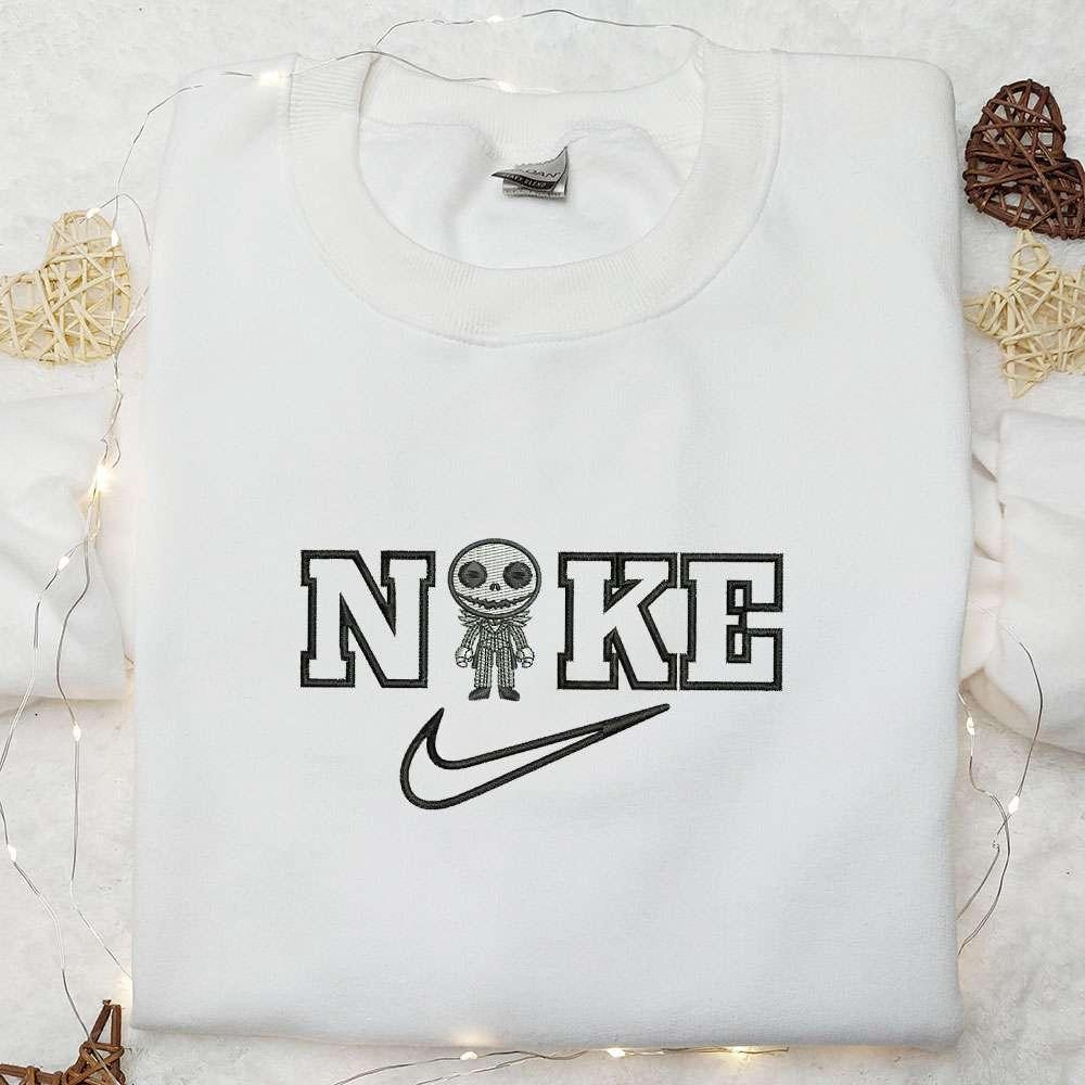 Chibi Jack x Nike Embroidered Hoodie Nike Inspired Embroidered Shirt Best Halloween Gift Ideas