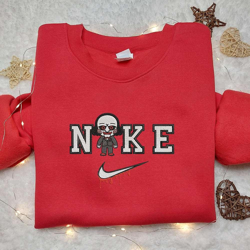 Chibi Jigsaw x Nike Embroidered Hoodie Nike Inspired Embroidered Shirt Best Halloween Gift Ideas