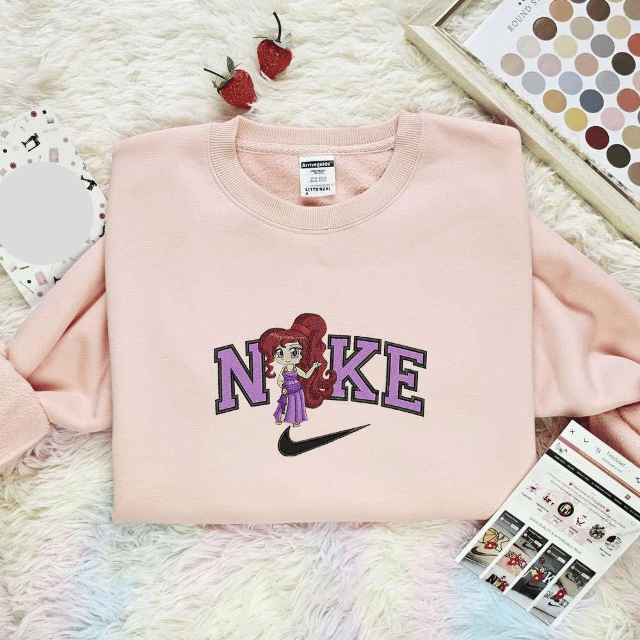 Chibi Megara Embroidered Shirt Disney Characters Embroidered Hoodie