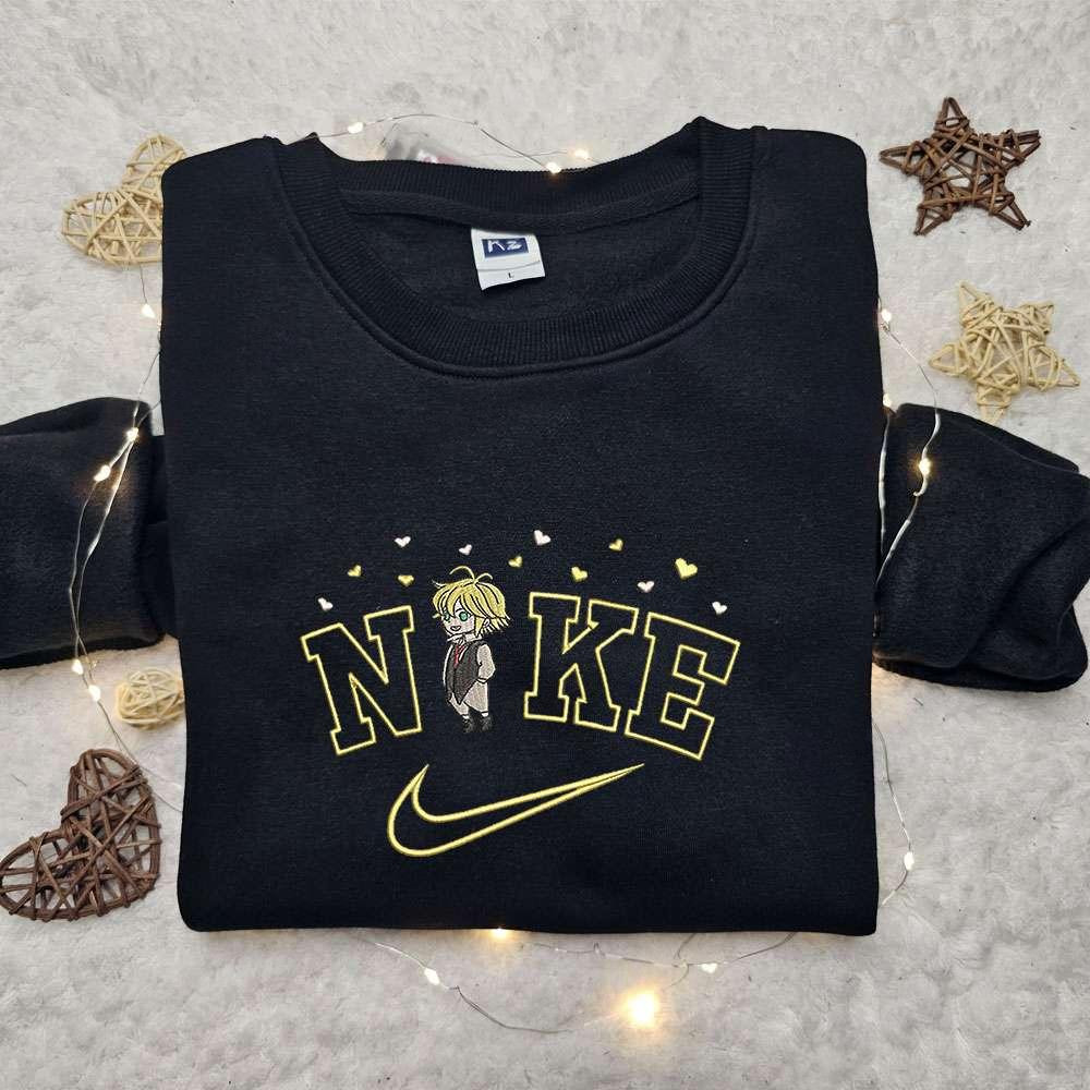 Chibi Meliodas x Nike Anime Embroidered Sweatshirt The Seven Deadly Sins Embroidered Shirt Best Birthday Gift Ideas for Family