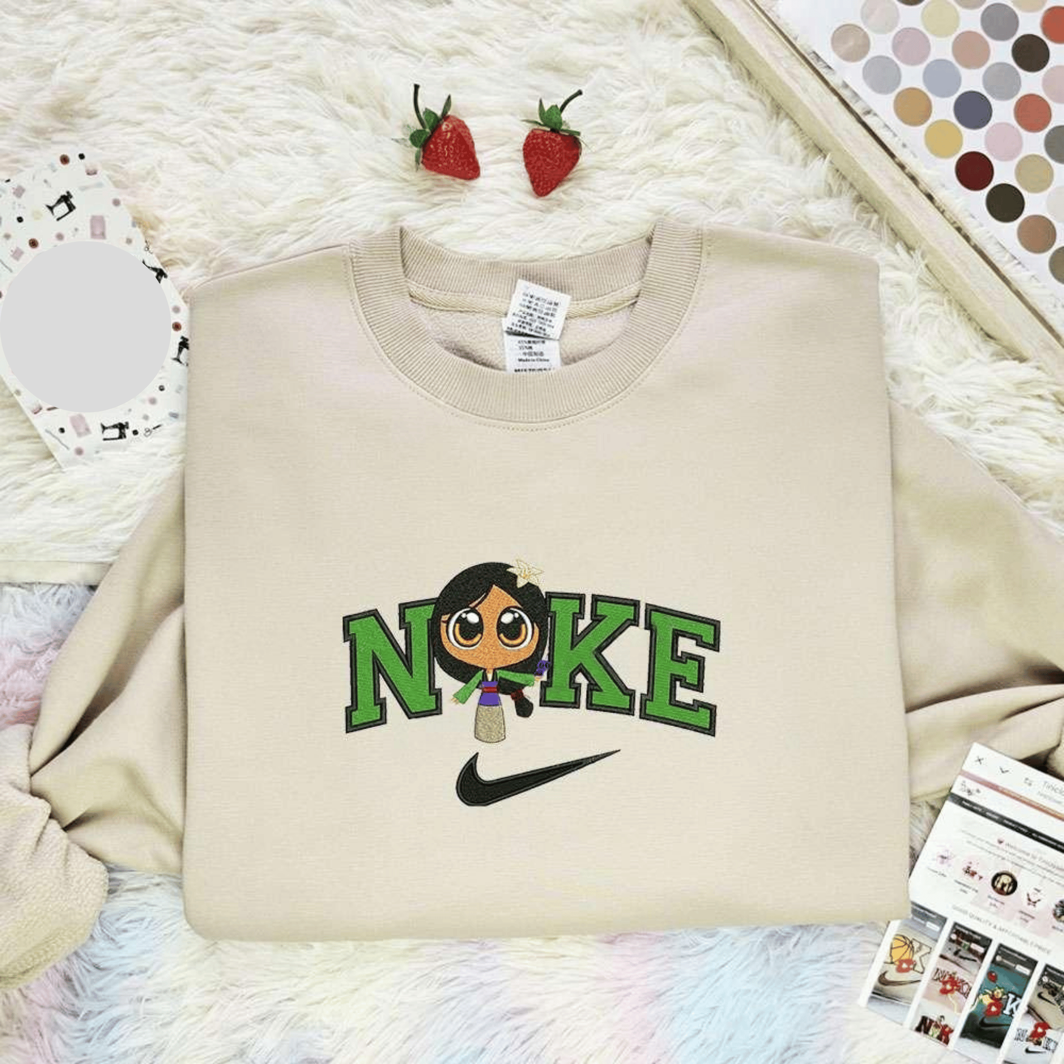 Chibi Mulan Disney Princess Embroidered Shirt Disney Characters Embroidered Hoodie